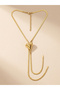 Women's Metal Heart-Shaped Adjustable Flat Snake Chain Necklace - 5