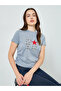 Women Grey Graphic Print Ruched T-Shirt