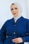 Women's Buttoned Belt Detailed Denim Dress - 2