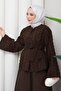 طقم مزدوج بنقش حلقي بني HM2881 - 6