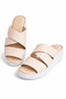 Perlina Beige Genuine Leather Women's Slippers