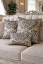 L Mattress Protector Ar Varaklı Cushion Cover Blue-Gold 30X47 cm - 2