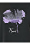 Women Black Graphic Flower Print T-Shirt - 4