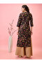Embroidered Gold Foil Paisley Print Chanderi Festive Kurta - 3