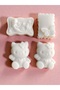 White Children's Soap 4 Pieces Hello Kitty, Mermaid, Butterfly Support for Cleaning Habits, Decorative