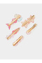 Pack of 5 - Pink Acrylic Hair Clips - 3