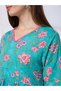 Pom Pom Lace Floral Print A-Line Kurta and Pants Workwear Set - 4