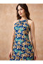 Floral Print Halter Neck Straight Kurta and Pants Fusion Set - 6