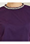Purple Embellished Neckline Oversized T-Shirt - 4