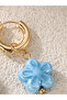 Heart-Shaped Flower Detail Hoop Earrings - 3