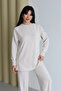 Shoulder Snap Detailed Crew Neck Oversize Modal Hijab Set 3168 - 3