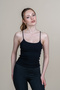 Women's Summer Black Rope Strap Crop Cotton Athlete Top Stylish Daily Comfortable 447