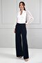 Women's Lycra Sandy Fabric Palazzo Trousers with Elastic Waist