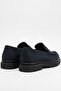Genuine Nubuck Leather Navy Blue Comfortable Daily Men's Loafer Shoes Luass28Al0053 - 5