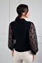 Women's Sleeves Lace Front Buttoned Lycra Blouse - 4