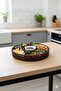 Premium Hand-Knitted Rattan Rotating Serving Tray & Snack Tray - 30X30 cm - 3