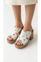 Colorful Flag Detailed High Heeled Comfortable Women's Summer Slippers Sandals - 4