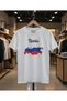 Bol Kalıp Unisex T-Shirt with Russia Map and Flag Design Printed T-Shirt