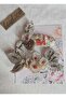 Crystal Stones, Sequins, Organza Fabric, Special Design, Beige Color, Buckle Set 4, Gift