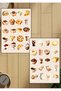 4-Piece Food, Drink, Coffee, Dessert Sticker Set D00022 - 3