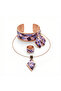 Handmade 100% Copper Enamel Jewelry Set – Bracelet, Ring, Earrings & Necklace - 2