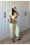 Yellow Crew Neck Modal Shalwar Trousers Set - 7100 - 7