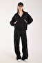 Nova Double Zipper Wide Collar High Waist Wide Leg Sweatpants Set - 5