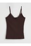 Özmarka New Season V-Neck Lace Detailed Strappy Women's Tank Top