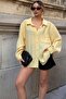 Yellow Oversize Single Pocket Comfortable Fit Women's Shirt