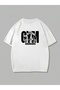 Gym Printed White Oversize Unisex T-Shirt Basic Comfortable Fit Daily Tshirt