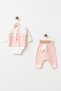 Baby Bow-Tie Set with Lace, 3-6-9 Months, 100% Cotton, 3-Piece Jacket & Underwear, Newborn Hospital Release Set