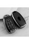 Hyundai Compatible Accent, Elantra, Kona, I10, I30, Ix35, Santa Fe Silver Edge Tpu Key Case Cover (Black)