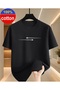 T-Shirt, Cotton, 100% Cotton, Navy Blue, Short Sleeve, Round Neck, Casual, Minimalist