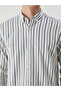 Nevavm Regular Fit Long Sleeve Striped Men's Shirt with Difference - 3