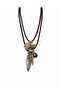 Premium Quality Zra Model Brown Cord Steel Necklace