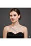 Women's Silver Color Model Waterway Zircon Stone Necklace Earring Set