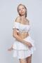 Women's White Shorts Skirt Set - 3