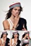 Sailor Hat Striped Red Navy Blue White Beret – Marine Sailor Style Summer Fashion Accessory - 2