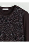Brown Crew Neck Patterned Women's T-Shirt - 6