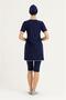 Women's Navy Blue Hijab Half Sleeve Swimsuit - 3