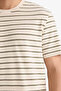 100% Cotton Regular Fit Striped T-Shirt F9673Ax26Sp - 4