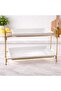 ORCHID 2-TIER RECTANGULAR SERVING SET WITH GOLD STAND - 2