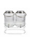 ORCHID DUAL 4L GLASS DISPENSER WITH METAL HANDLE AND STAND - 2