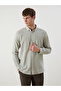 Nevavm Slim Fit Long Sleeve Dobby Men's Shirt with Difference