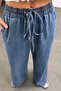 Blue Cropped Denim Wide Leg Jean - 3