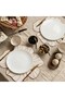 Daisy Embroidered Linen American Service Set - 6 Pieces Supla - 3