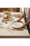 Daisy Embroidered Linen American Service Set - 6 Pieces Supla - 2