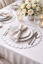 طقم تقديم أمريكي مموج مطرز باللون الأبيض |   أدوات مائدة أنيقة من سوبلا - 2