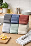 Azra 6-Piece Kitchen Towel 30x50 cm Soft-Textured Hemmed Hand and Face Set