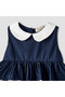 Peter Pan Collar Sleeveless Tiered Dress with Lace Trim - 3